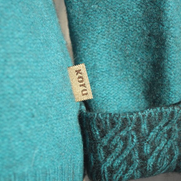 Striking turquoise wool/silk blend cardigan - Picture 4 of 6